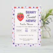 Berry Sweet News! Einladung zum Geburtstag (Stehend Vorderseite)
