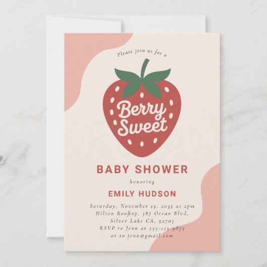 Berry Sweet Niedlich Baby Shower Einladung (Vorderseite)