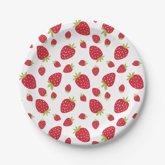 Berry Sweet Niedlich Strawberry Pattern Kindergebu Pappteller (Vorderseite)