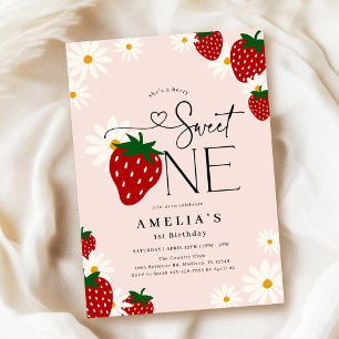 Berry Sweet One 1. Erdbeer-Geburtstag Einladung