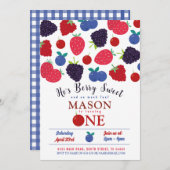 Berry Sweet One Birthday Boys Frucht Einladung (Vorne/Hinten)