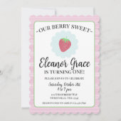 Berry Sweet One Geburtstag Einladung (Vorderseite)