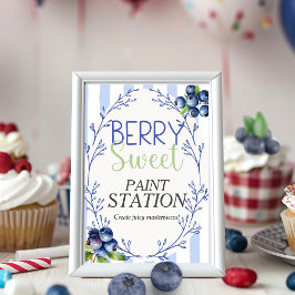 Berry Sweet Paint Station Blueberry Sign Einladung
