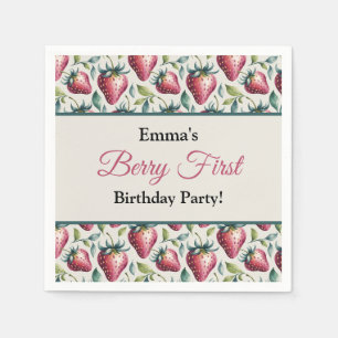 Berry Sweet Pastel Strawberry Name Geburtstag Serviette