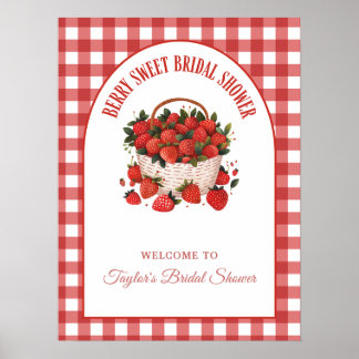 Berry Sweet Picnic Strawberry Brautparty Poster