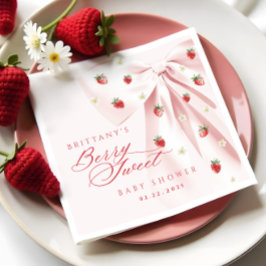 Berry Sweet Pink Bow Babydusche Napkins Serviette