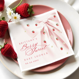 Berry Sweet Pink Bow Babydusche Napkins Serviette