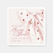 Berry Sweet Pink Bow Babydusche Napkins Serviette (Vorderseite)