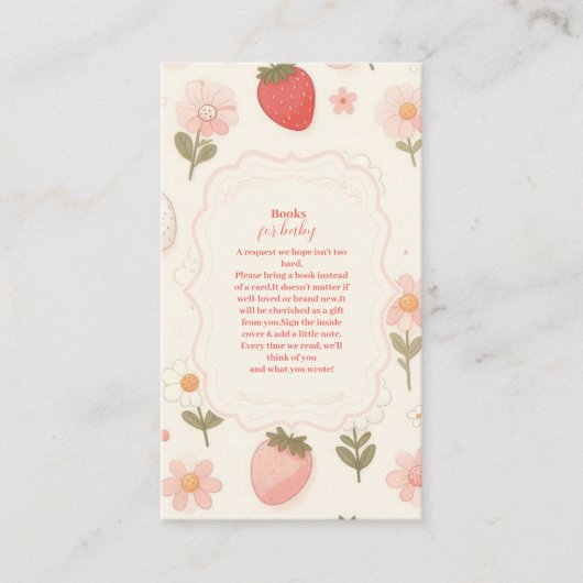 Berry Sweet Pink Coquette Baby Books for Baby Begleitkarte (Vorderseite)