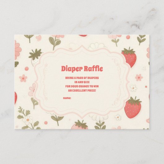 Berry Sweet Pink Coquette Baby Diapper Raffle Begleitkarte (Vorderseite)