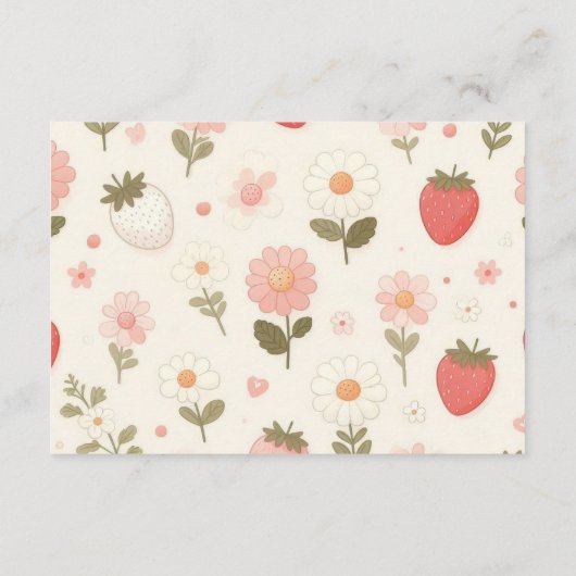 Berry Sweet Pink Coquette Baby Diapper Raffle Begleitkarte (Rückseite)