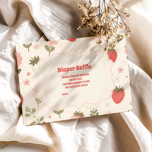 Berry Sweet Pink Coquette Baby Diapper Raffle Begleitkarte