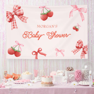 Berry Sweet Pink Coquette Babydusche Banner