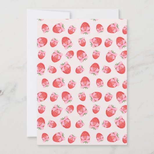 Berry Sweet Pink Coquette Babydusche Einladung (Rückseite)