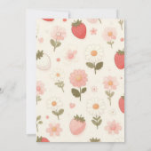 Berry Sweet Pink Coquette Babydusche Einladung (Rückseite)