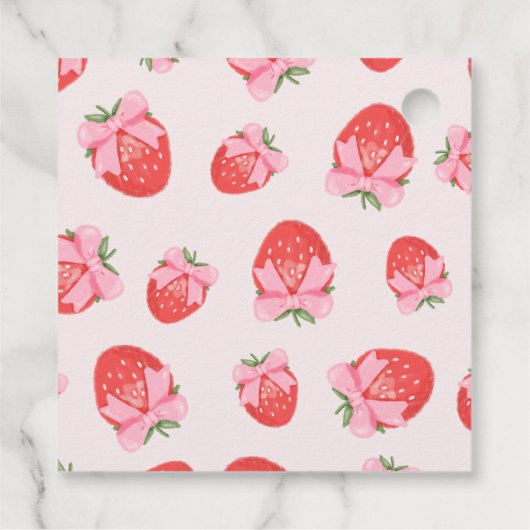 Berry Sweet Pink Coquette Babydusche Geschenkanhänger (Rückseite)