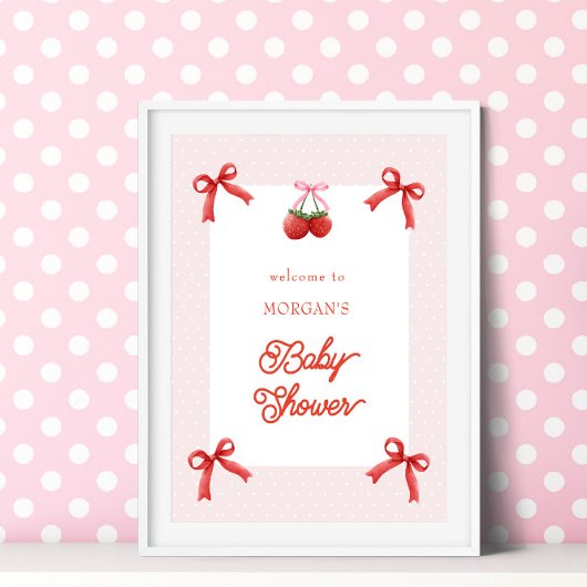 Berry Sweet Pink Coquette Babydusche Poster