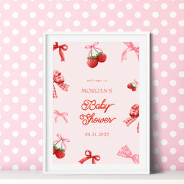 Berry Sweet Pink Coquette Babydusche Poster