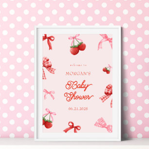 Berry Sweet Pink Coquette Babydusche Poster