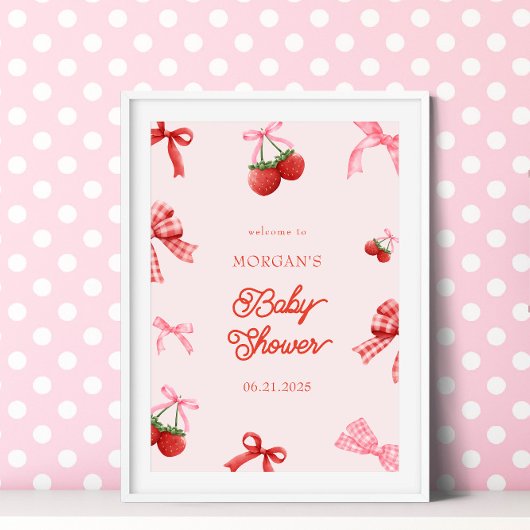 Berry Sweet Pink Coquette Babydusche Poster