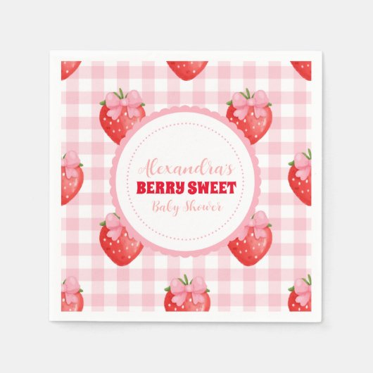 Berry Sweet Pink Coquette Babydusche Serviette (Vorderseite)