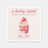 Berry Sweet Pink Cupcake Hearts Baby Dusche Serviette (Vorderseite)