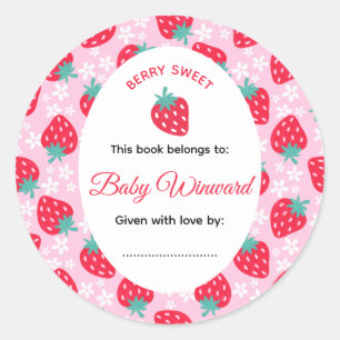 Berry Sweet Pink Erdbeeren-Baby-Party Runder Aufkleber