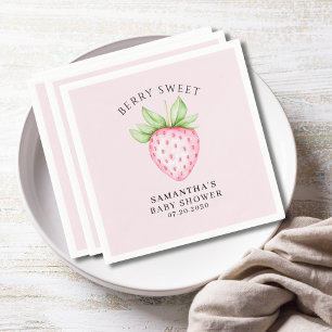 Berry Sweet Pink Erdbeermädchen-Baby-Party Serviette