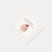 Berry Sweet Pink Erster Geburtstag Serviette (Ecke)