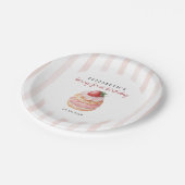 Berry Sweet Pink First Birthday Pappteller (Schrägansicht)