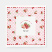 Berry Sweet Pink gingham-Baby Girl Shower Serviette (Vorderseite)