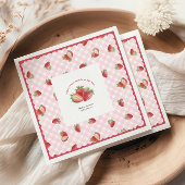 Berry Sweet Pink gingham-Baby Girl Shower Serviette