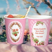 Berry Sweet Pink Gingham Baby Shower Pappbecher