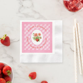 Berry Sweet Pink Gingham Duwer Serviette