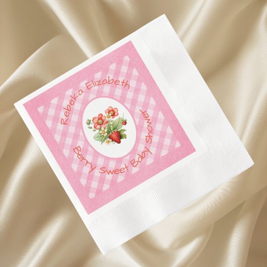 Berry Sweet Pink Gingham Duwer Serviette