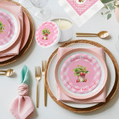 Berry Sweet Pink Gingham Shower Paper Plate Pappteller