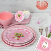 Berry Sweet Pink Gingham Shower Paper Plate Pappteller