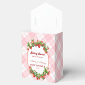 Berry Sweet Pink Gingham Strawberries Babydusche Geschenkschachtel (Geöffnet)