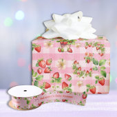 Berry Sweet Pink Gingham Wrapping Paper Geschenkpapier