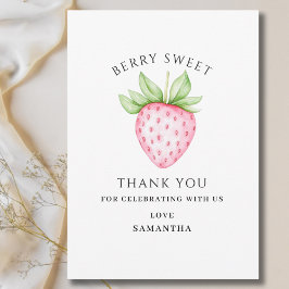 Berry Sweet Pink Girl Baby Dusche Dankeskarte