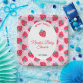 Berry Sweet Pink Strawberry Baby Shower Pappteller (Party)
