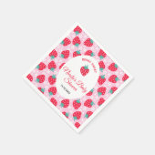 Berry Sweet Pink Strawberry Baby Shower Serviette (Ecke)