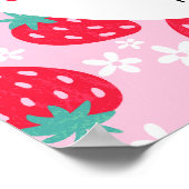 Berry Sweet Pink Strawberry Baby Shower Welcome Poster (Ecke)