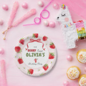 Berry Sweet Pink Wasserfarbe Erdbeerpapier Platte Pappteller (Party)