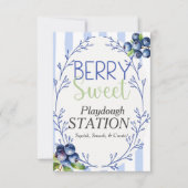 Berry Sweet Playdough Station Blueberry Sign Einladung (Vorderseite)