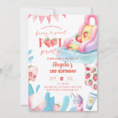 Berry Sweet Pool Geburtstagsparty Einladung (Vorderseite)