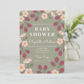 Berry Sweet raspberry Baby Dusche Einladung (Stehend Vorderseite)