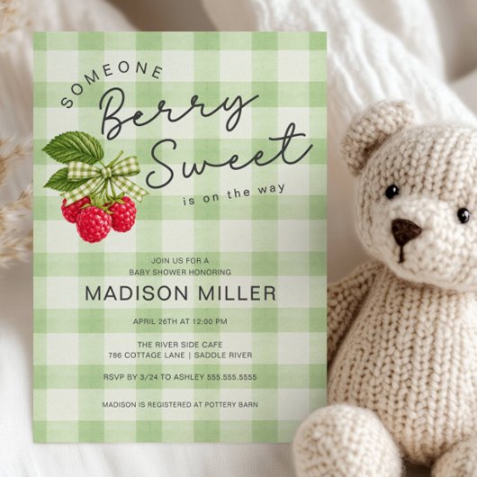 Berry Sweet Raspberry Baby Shower Einladung