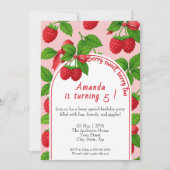 Berry Sweet Raspberry Kindergeburtstag Einladung (Vorderseite)