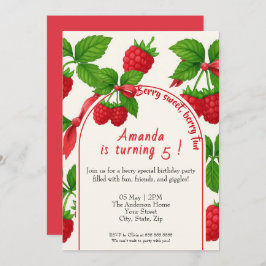 Berry Sweet Raspberry Kindergeburtstag Einladung